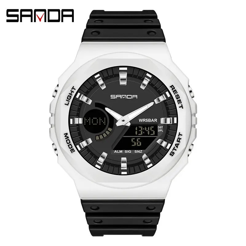 Sanda Neon Green Multifunctional Student Watch - Image 8