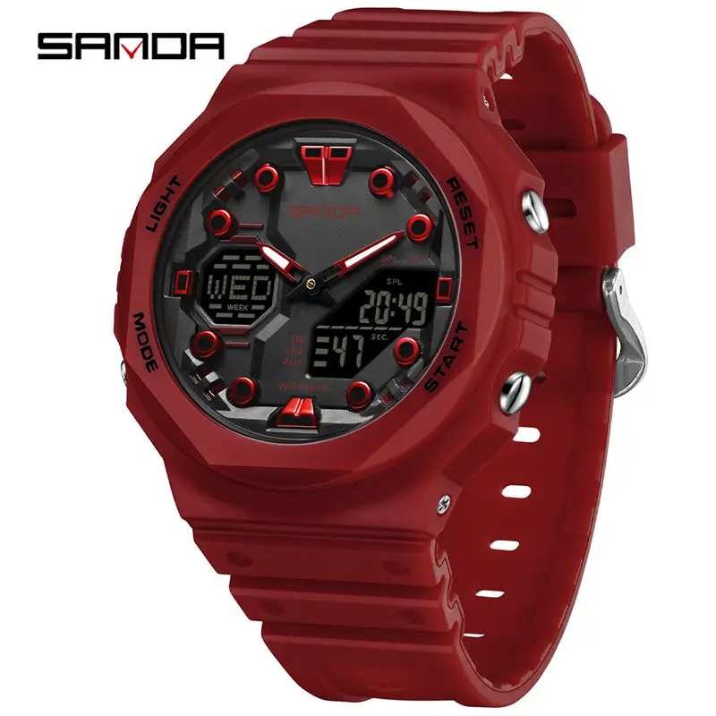 Sanda Neon Green Multifunctional Student Watch - Image 9