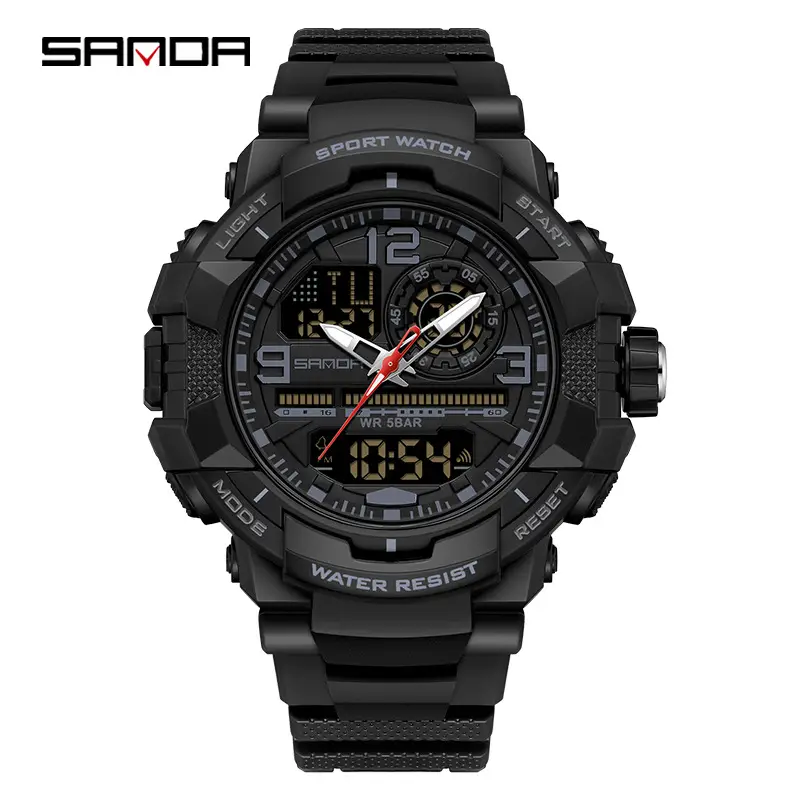 Sanda Red Sport Watch for Men Waterproof Multi-Function - Image 11