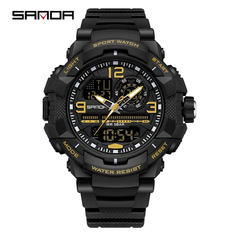 Sanda Red Sport Watch for Men Waterproof Multi-Function - Image 14