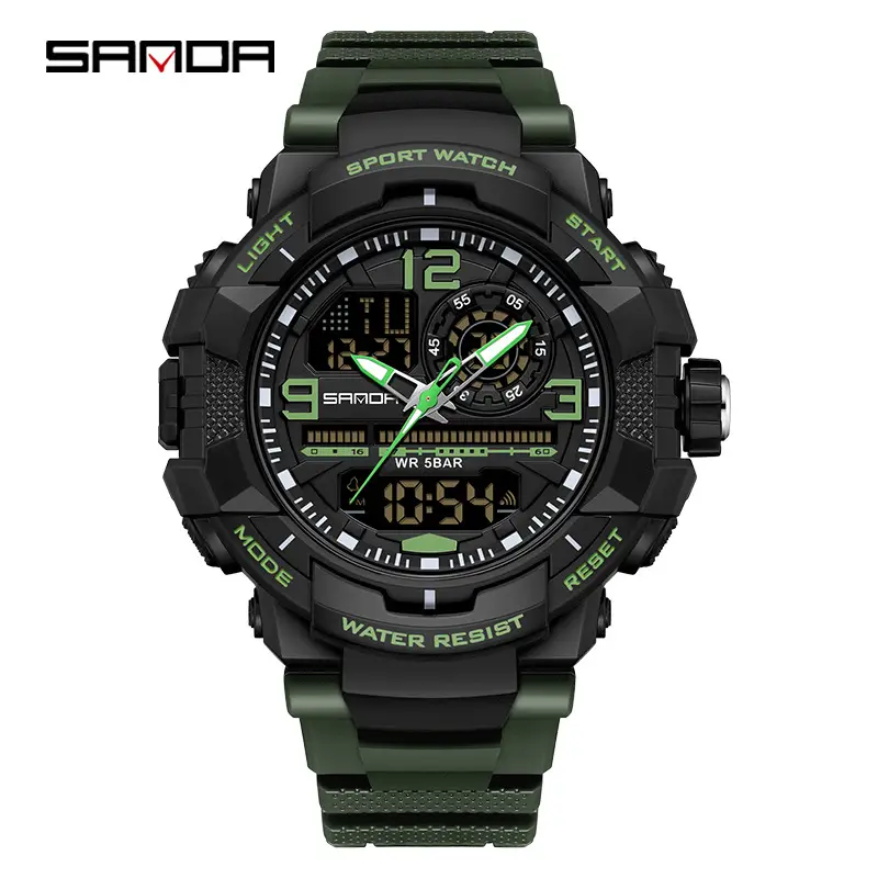 Sanda Red Sport Watch for Men Waterproof Multi-Function - Image 17