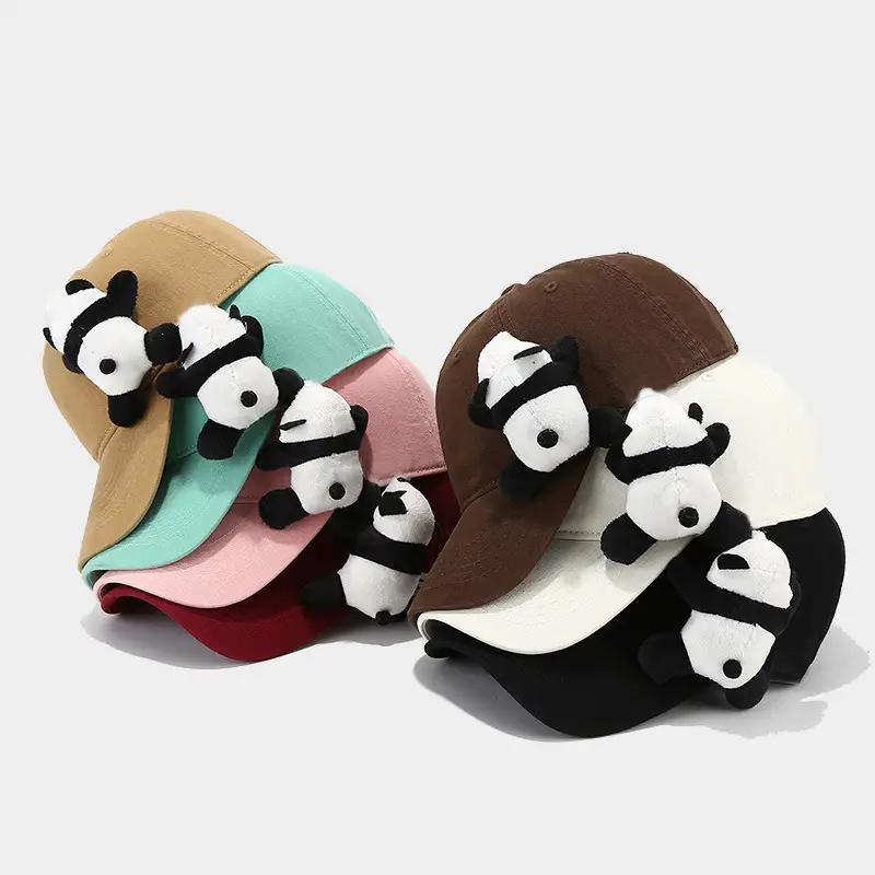 Cute Cartoon Panda Baseball Cap Navy Blue - Image 11