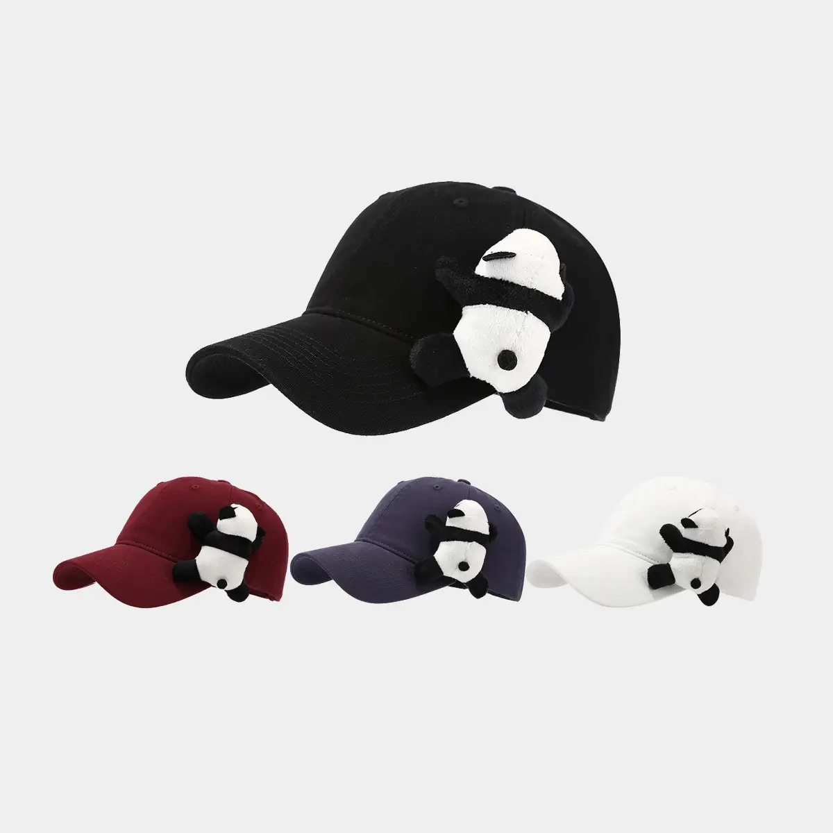 Cute Cartoon Panda Baseball Cap Navy Blue — feature 1