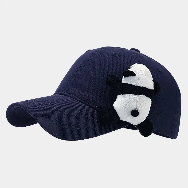 Cute Cartoon Panda Baseball Cap Navy Blue - Image 5