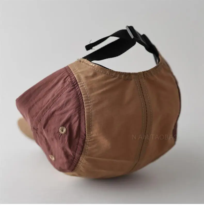 Japanese Style Baseball Cap Five Piece Color Matching Soft Top — feature 9
