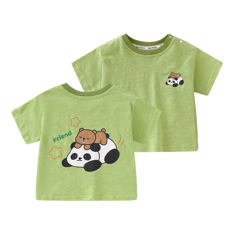 Baby T-Shirt Set Cotton Cartoon Panda Duck Short Sleeve