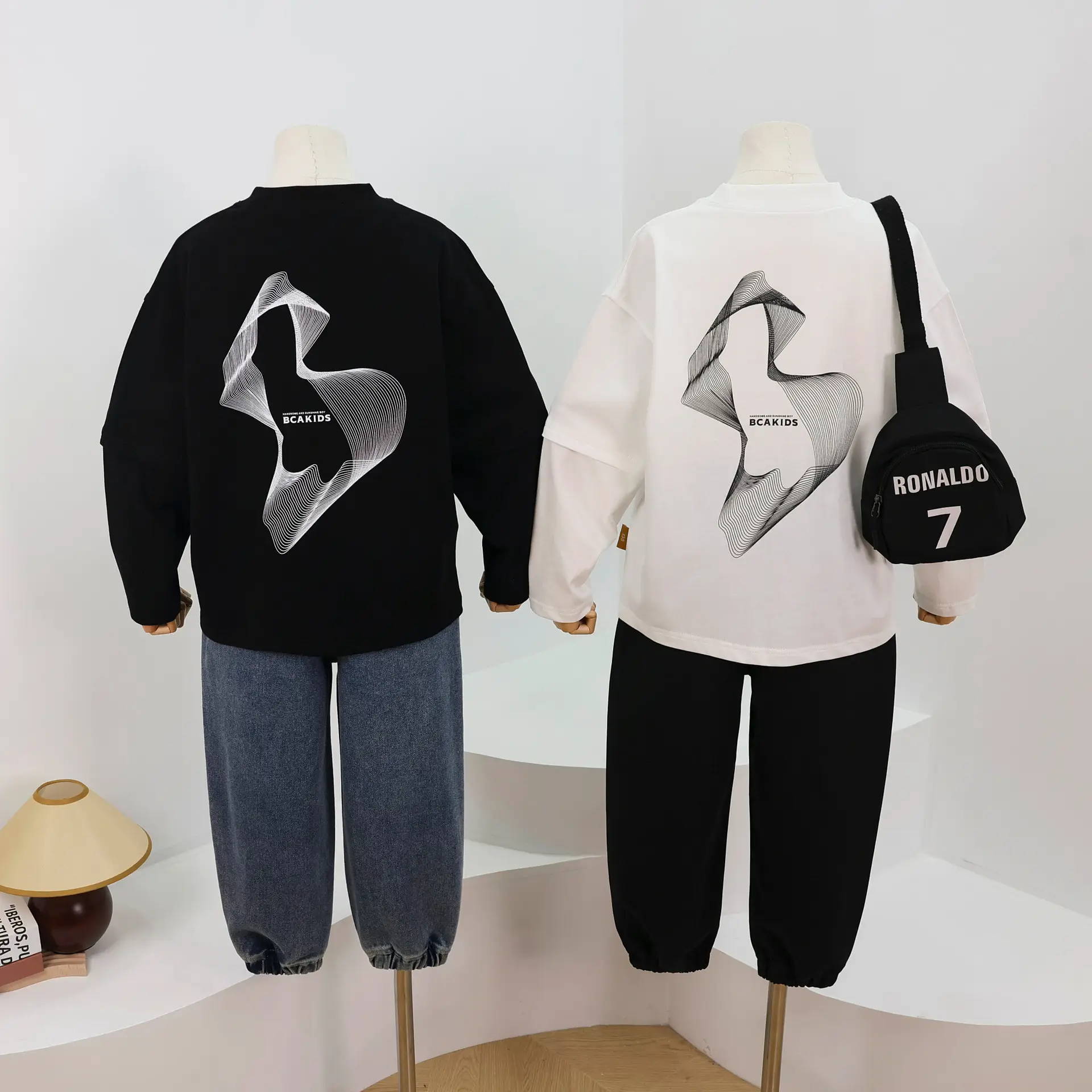 2026 Black Printed Long Sleeve T-Shirt for Boys - Image 4