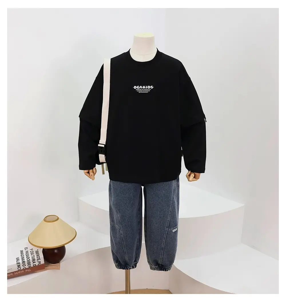 2026 Black Printed Long Sleeve T-Shirt for Boys — feature 13