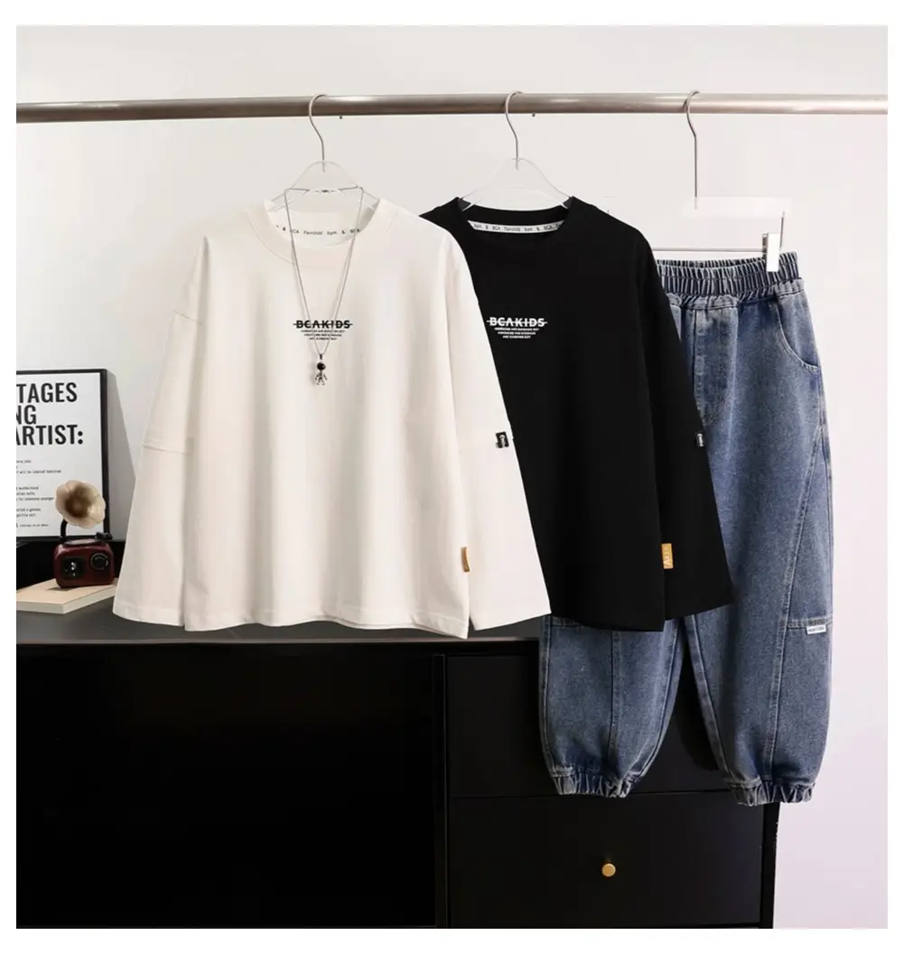 2026 Black Printed Long Sleeve T-Shirt for Boys — feature 16