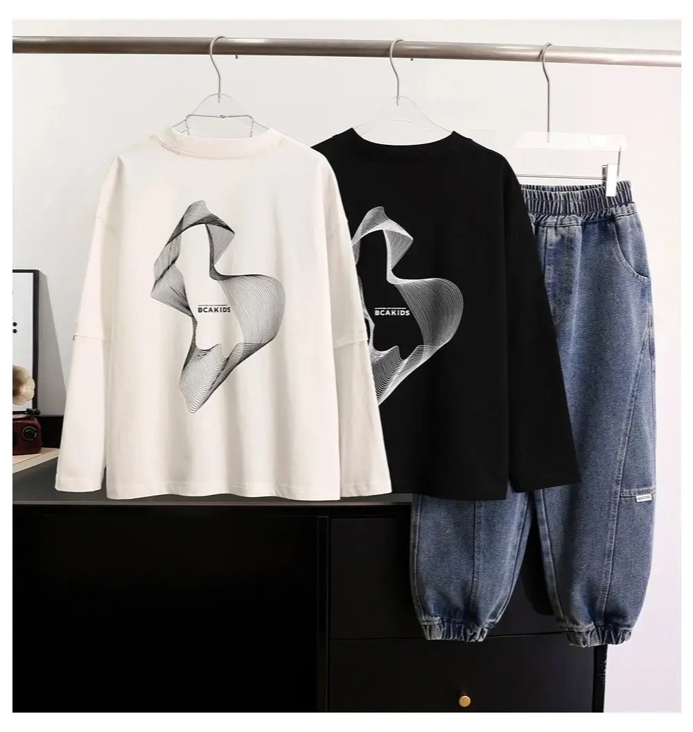 2026 Black Printed Long Sleeve T-Shirt for Boys — feature 17