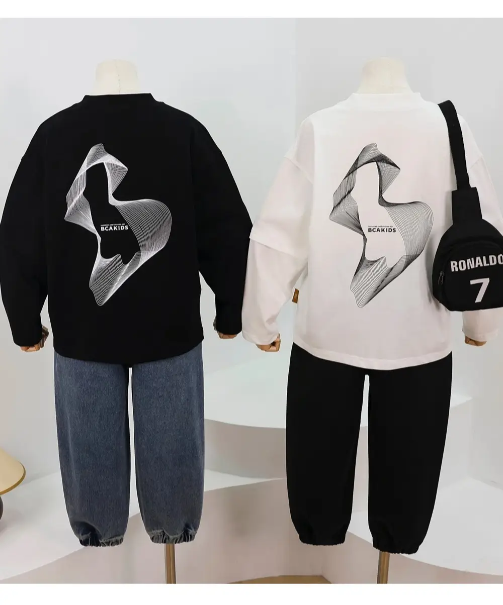 2026 Black Printed Long Sleeve T-Shirt for Boys — feature 2
