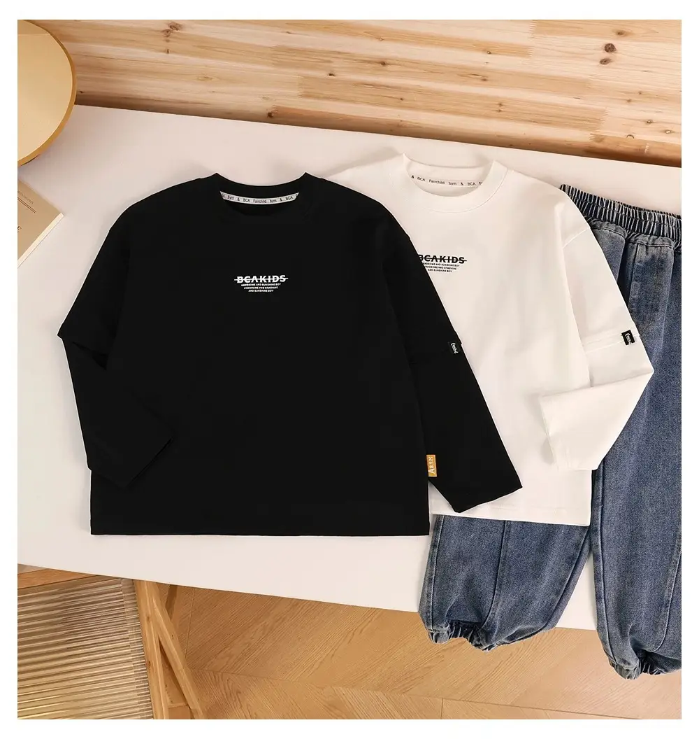 2026 Black Printed Long Sleeve T-Shirt for Boys — feature 8