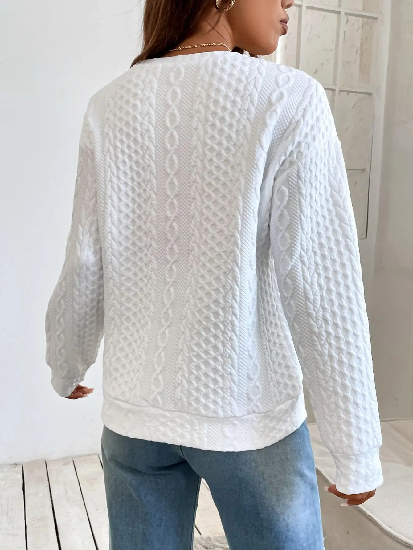 Women's 2025 White Cotton Sweatshirt Cross-border Fashion — feature 6