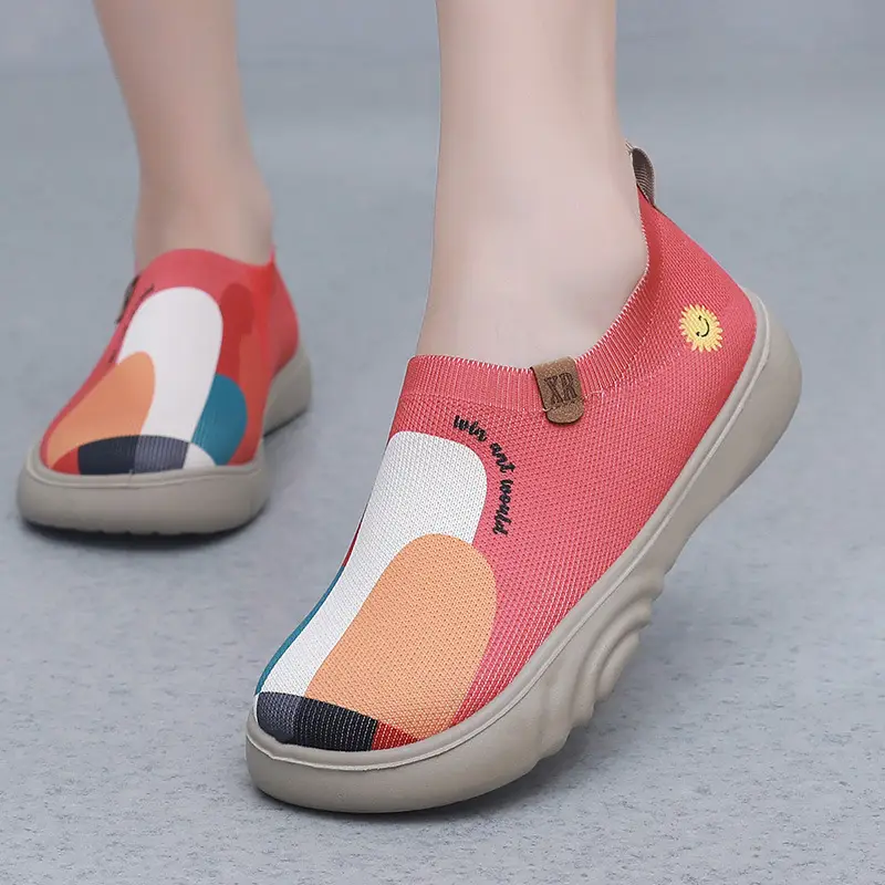 Spring and Autumn New Women's Old Beijing Cloth Shoes Fashionable Painted Casual Shoes Soft Sole Soft Surface Flying Woven Thick Sole Slip-on Shoes - Image 6