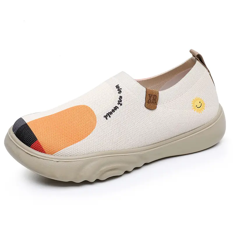Spring and Autumn New Women's Old Beijing Cloth Shoes Fashionable Painted Casual Shoes Soft Sole Soft Surface Flying Woven Thick Sole Slip-on Shoes - Image 7