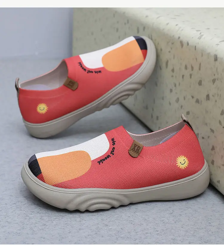 Spring and Autumn New Women's Old Beijing Cloth Shoes Fashionable Painted Casual Shoes Soft Sole Soft Surface Flying Woven Thick Sole Slip-on Shoes — feature 23