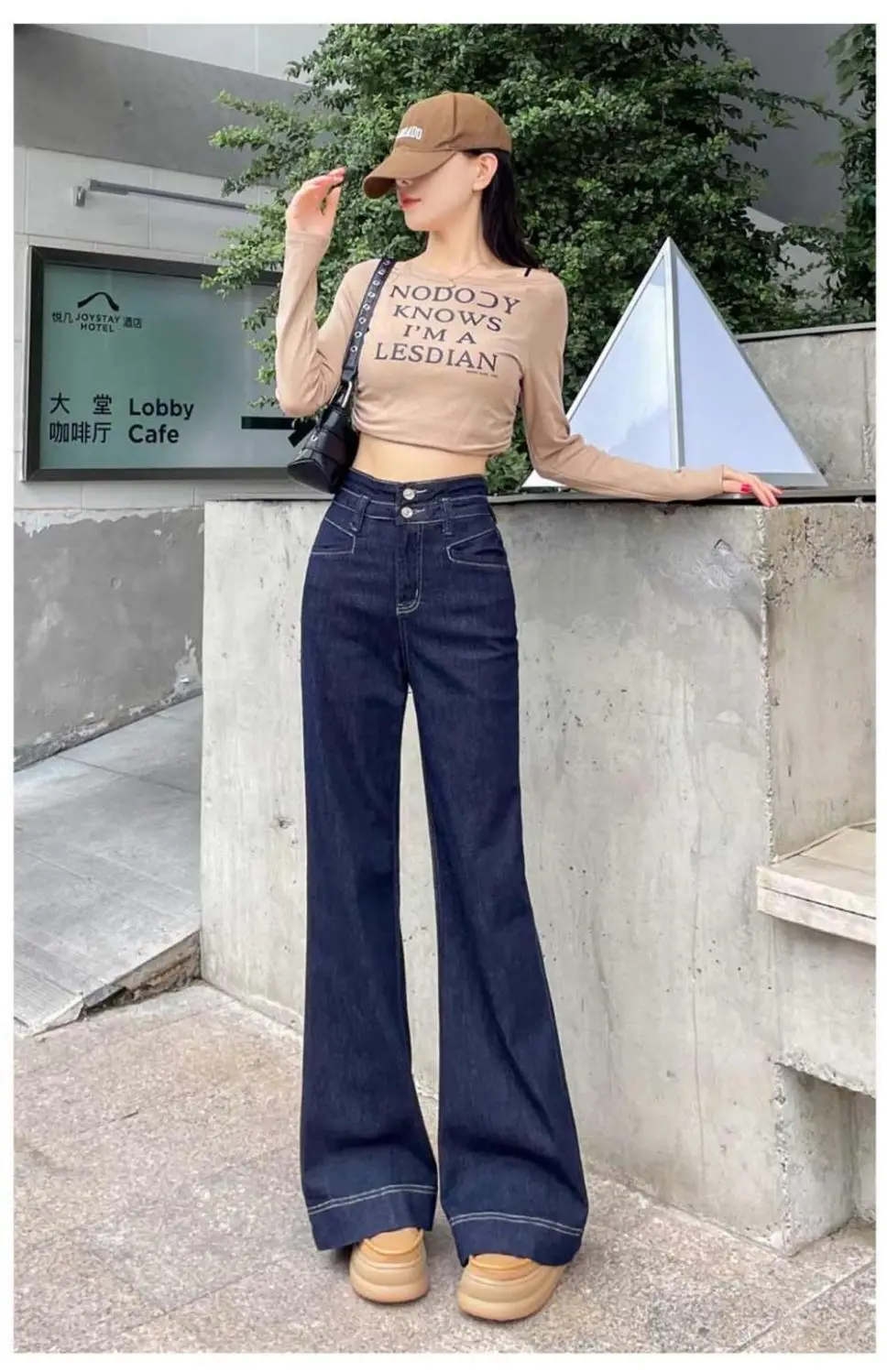 Dark Blue Stretch Wide Leg Jeans for Women 2025 — feature 12