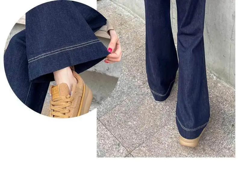 Dark Blue Stretch Wide Leg Jeans for Women 2025 — feature 21