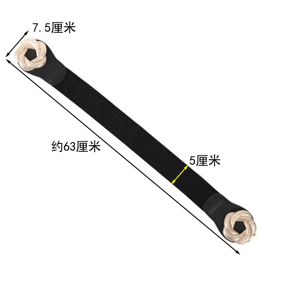 Women's Black Wide Belt with Gold Clasp 2025 - Image 2