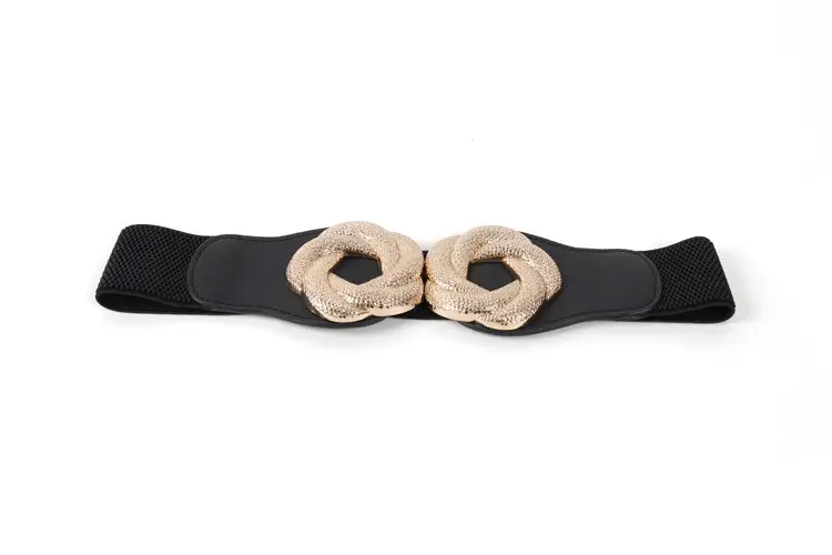 Women's Black Wide Belt with Gold Clasp 2025 — feature 2