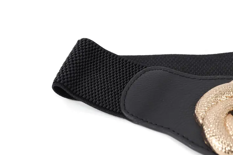 Women's Black Wide Belt with Gold Clasp 2025 — feature 5