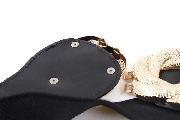 Women's Black Wide Belt with Gold Clasp 2025 — feature 6