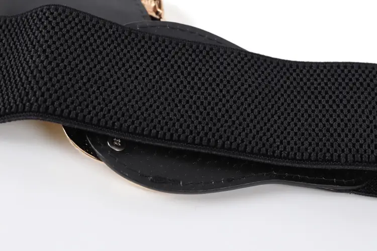 Women's Black Wide Belt with Gold Clasp 2025 — feature 7