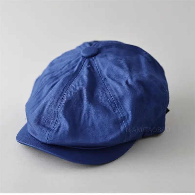 Maroon Japanese Retro Painter Cap Unisex Short Riding Casual All-Match Gentleman Octagonal Cap