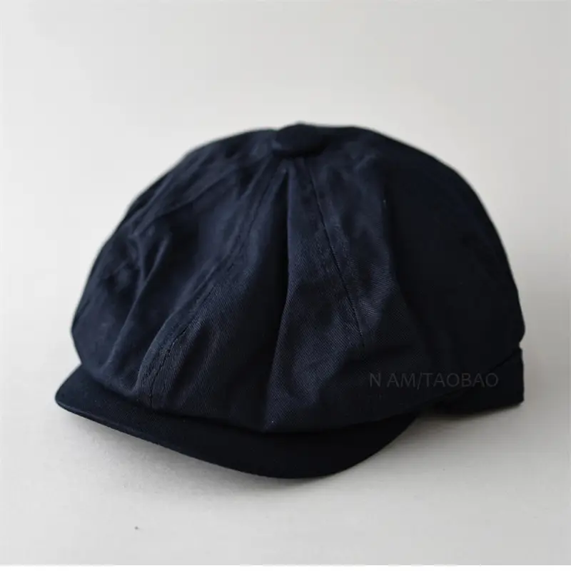 Maroon Japanese Retro Painter Cap Unisex Short Riding Casual All-Match Gentleman Octagonal Cap