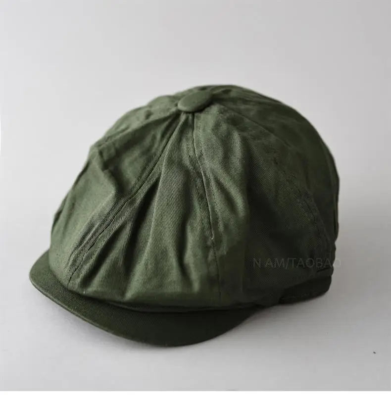 Maroon Japanese Retro Painter Cap Unisex Short Riding Casual All-Match Gentleman Octagonal Cap — feature 6