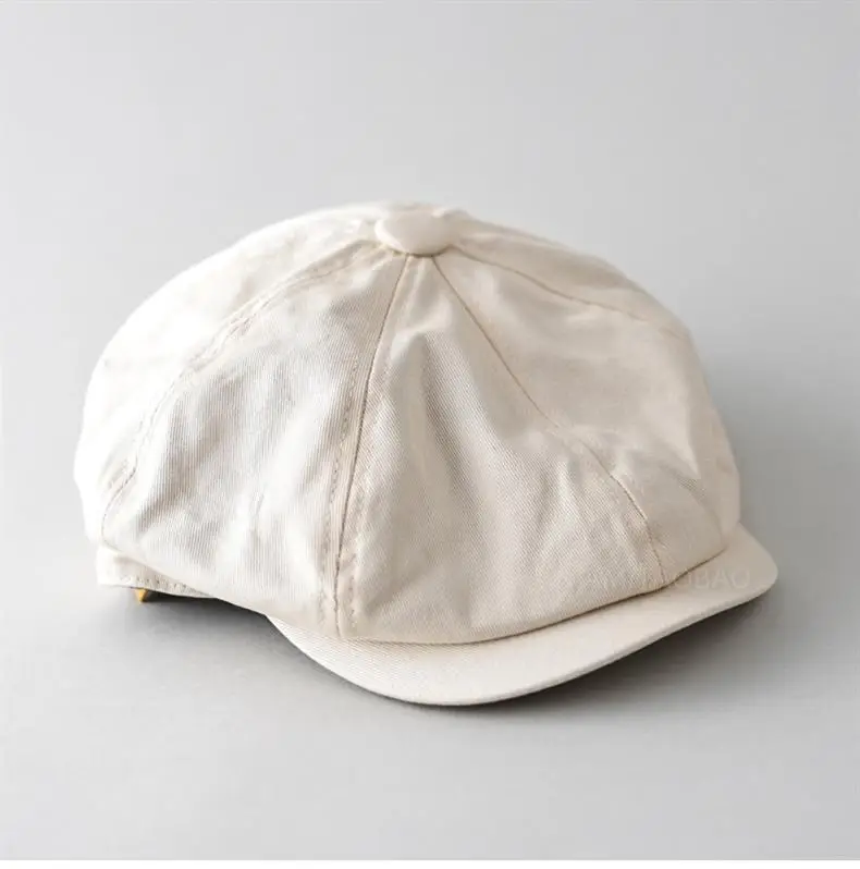 Maroon Japanese Retro Painter Cap Unisex Short Riding Casual All-Match Gentleman Octagonal Cap — feature 8