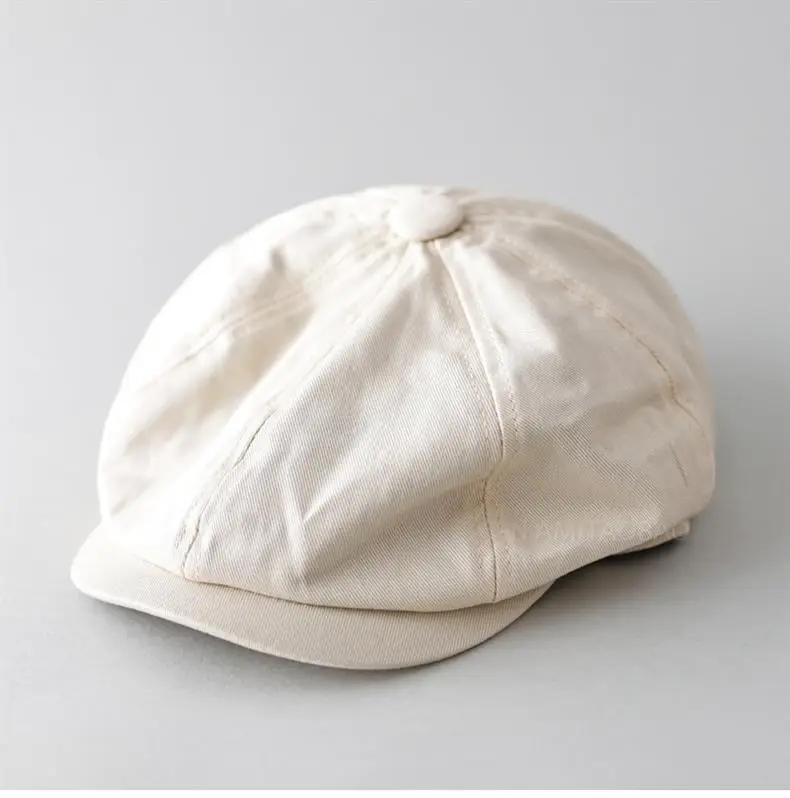 Maroon Japanese Retro Painter Cap Unisex Short Riding Casual All-Match Gentleman Octagonal Cap — feature 9