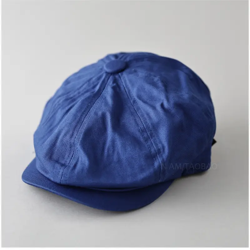 Maroon Japanese Retro Painter Cap Unisex Short Riding Casual All-Match Gentleman Octagonal Cap