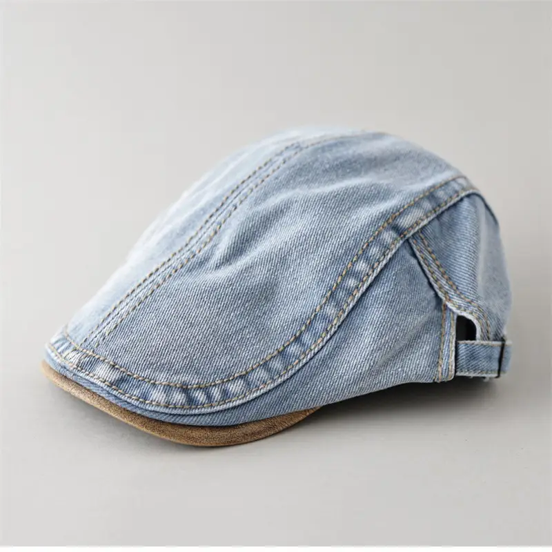 Denim Cap Men's Women's Spring Autumn New Washed Old British Retro Advanced Cap Painter's Casual All-match Hat - Image 7