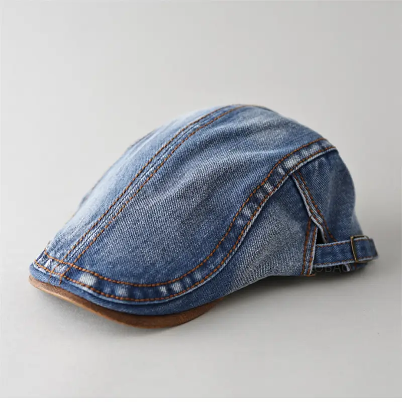 Denim Cap Men's Women's Spring Autumn New Washed Old British Retro Advanced Cap Painter's Casual All-match Hat - Image 10