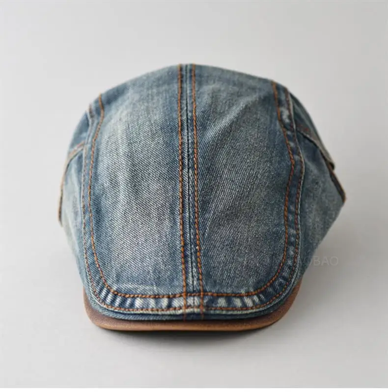 Denim Cap Men's Women's Spring Autumn New Washed Old British Retro Advanced Cap Painter's Casual All-match Hat — feature 12