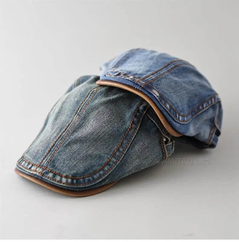 Denim Cap Men's Women's Spring Autumn New Washed Old British Retro Advanced Cap Painter's Casual All-match Hat — feature 16