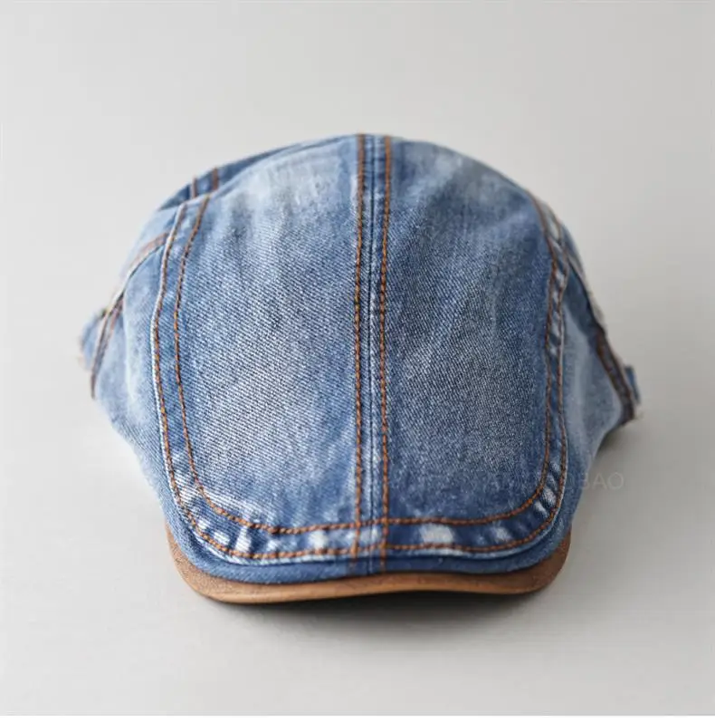 Denim Cap Men's Women's Spring Autumn New Washed Old British Retro Advanced Cap Painter's Casual All-match Hat — feature 7