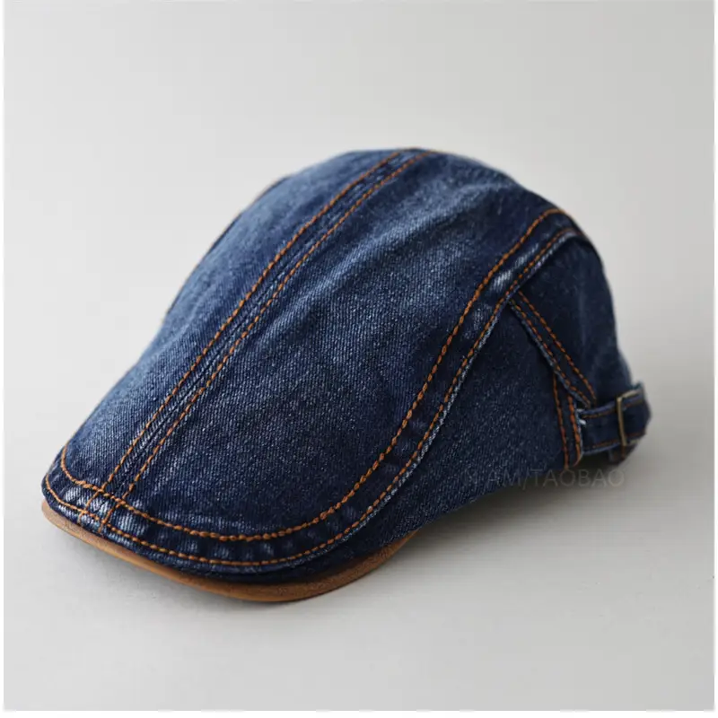 Denim Cap Men's Women's Spring Autumn New Washed Old British Retro Advanced Cap Painter's Casual All-match Hat - Image 3