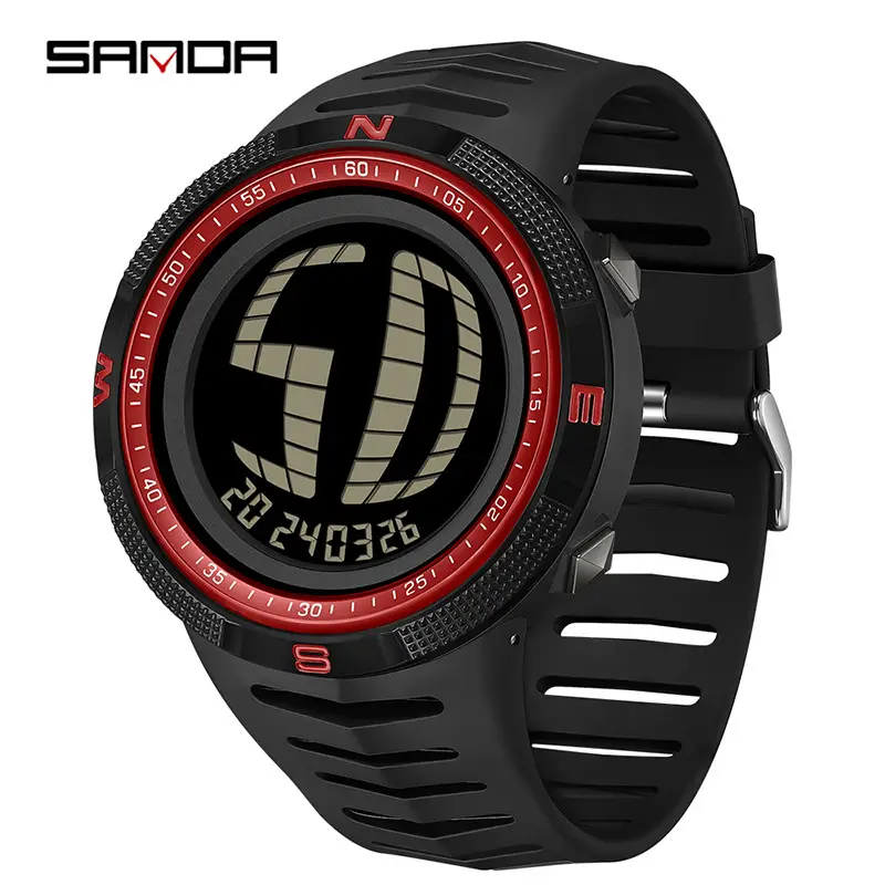 Sanda Men's Waterproof Luminous Watch with Compass - Image 3