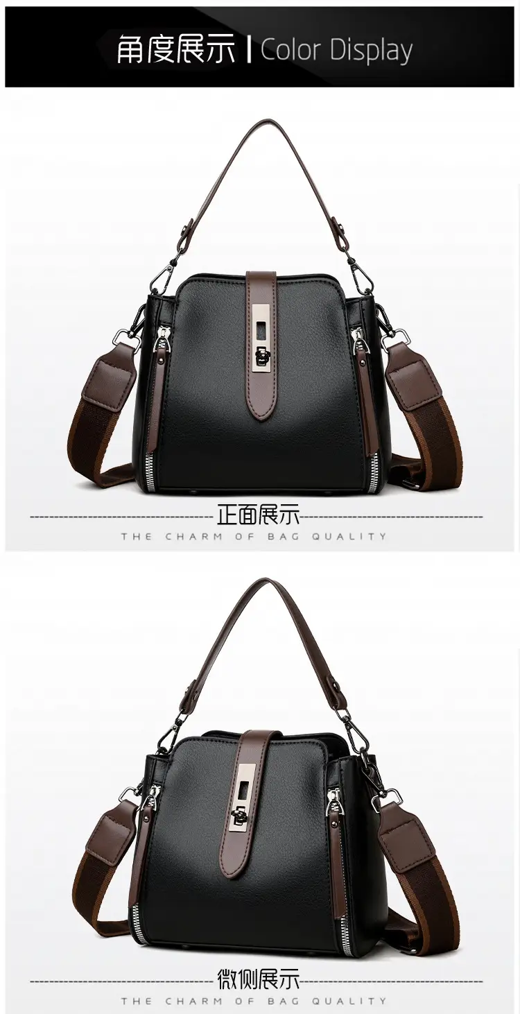 Women's Brown Leather Shoulder Bag 2025 New Multi-Layer Large Capacity — feature 15