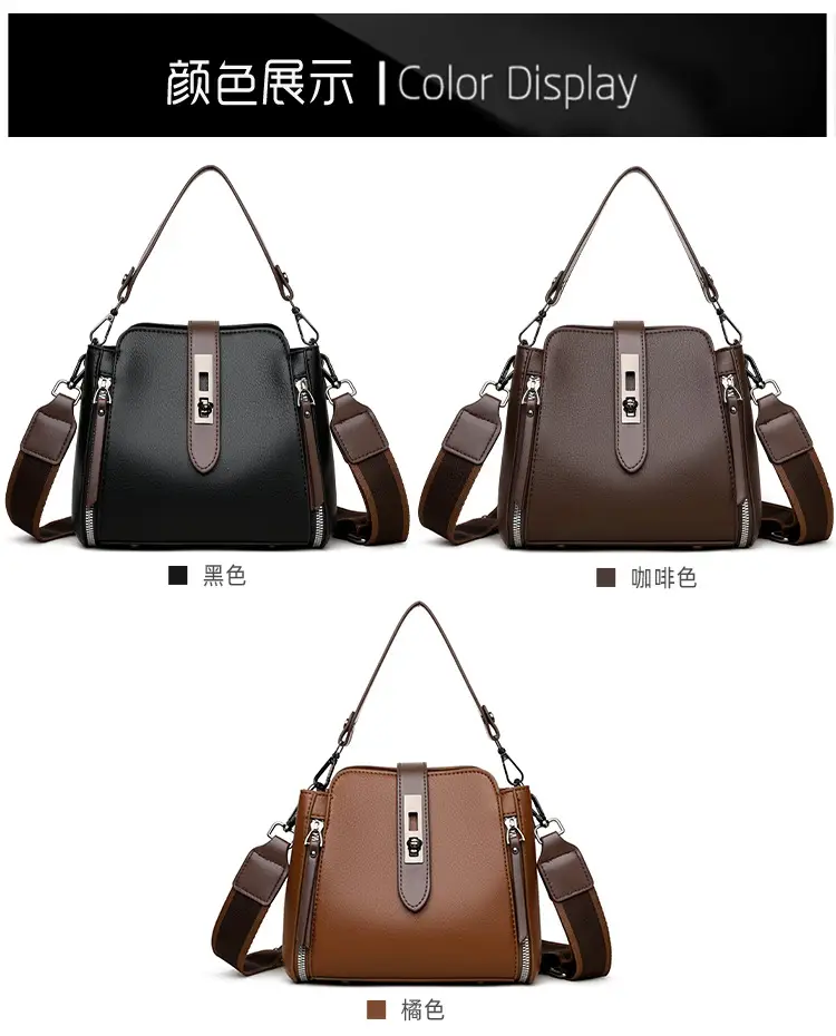 Women's Brown Leather Shoulder Bag 2025 New Multi-Layer Large Capacity — feature 3