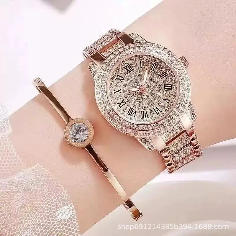 Women's Diamond-Encrusted Steel Watch with Starry Face - Image 3