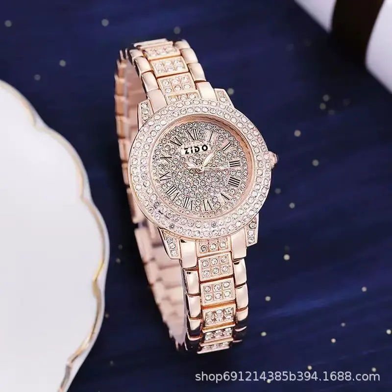 Women's Diamond-Encrusted Steel Watch with Starry Face - Image 4
