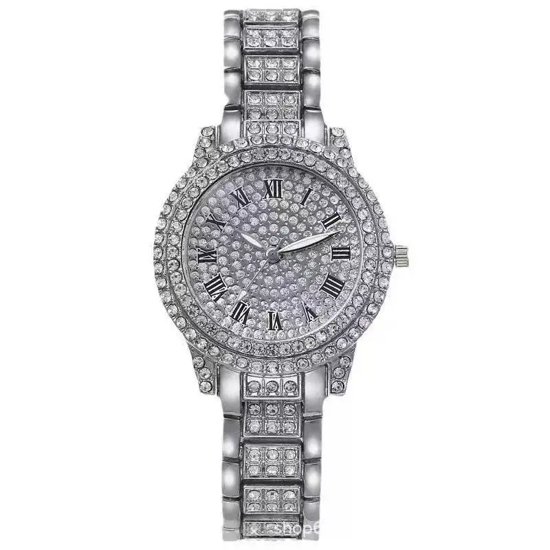 Women's Diamond-Encrusted Steel Watch with Starry Face - Image 2