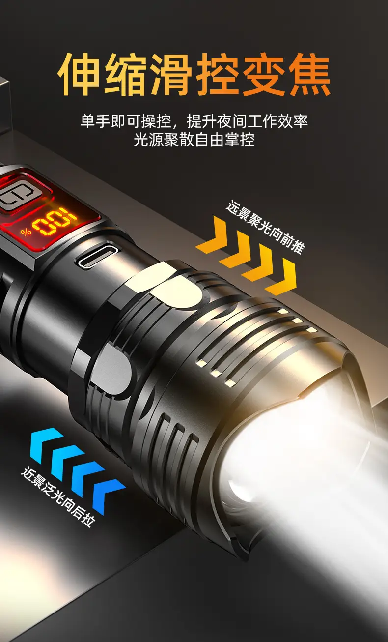 Portable Outdoor Rechargeable Flashlight with Large Lens β feature 5