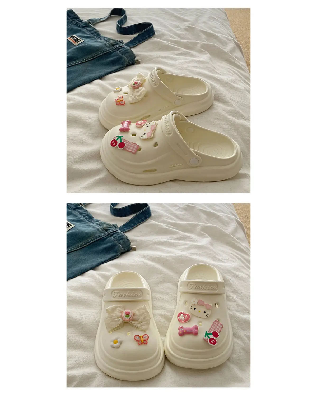 Women's Black Croc Bow Sandals with Embellished Decor — feature 23