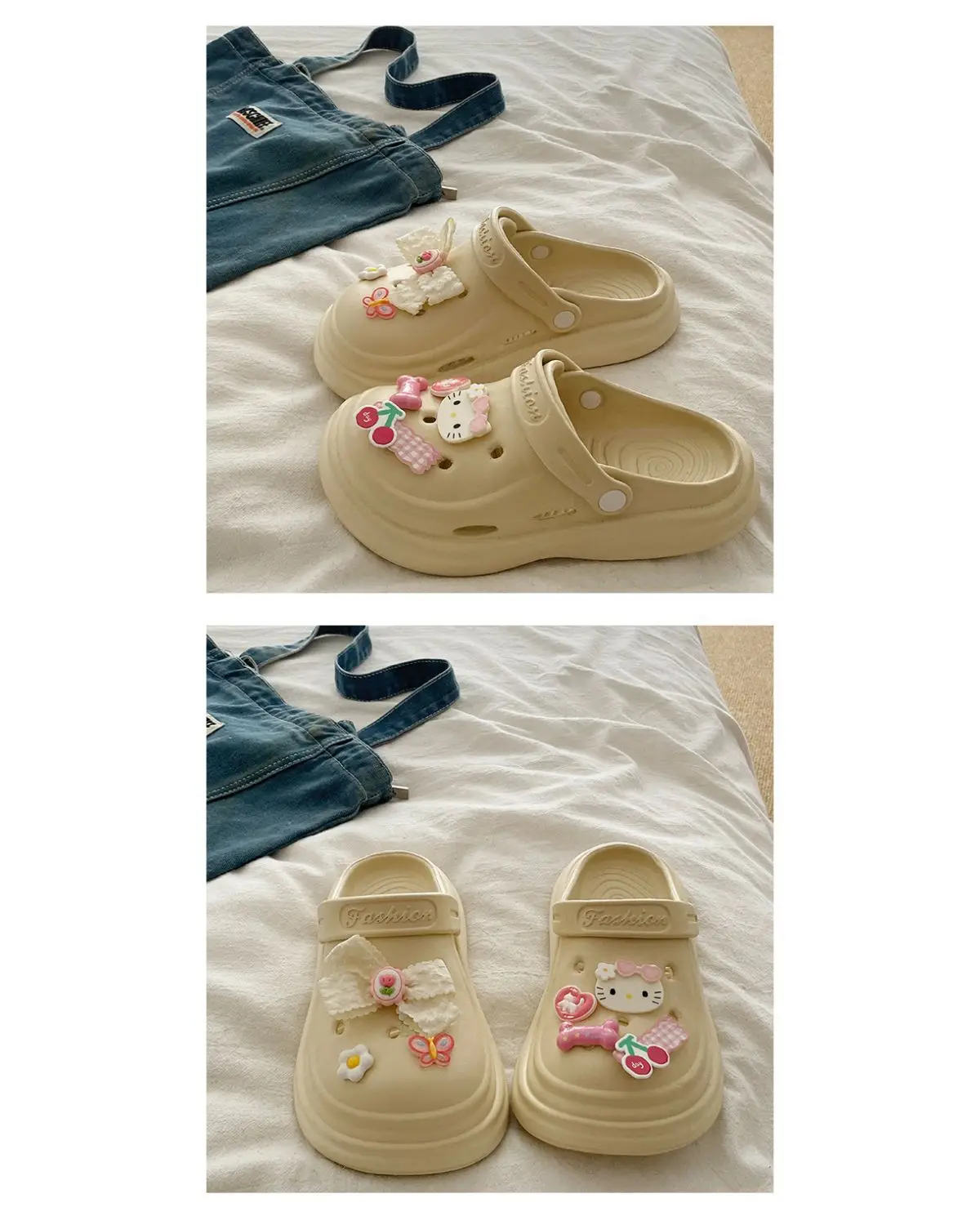 Women's Black Croc Bow Sandals with Embellished Decor — feature 24