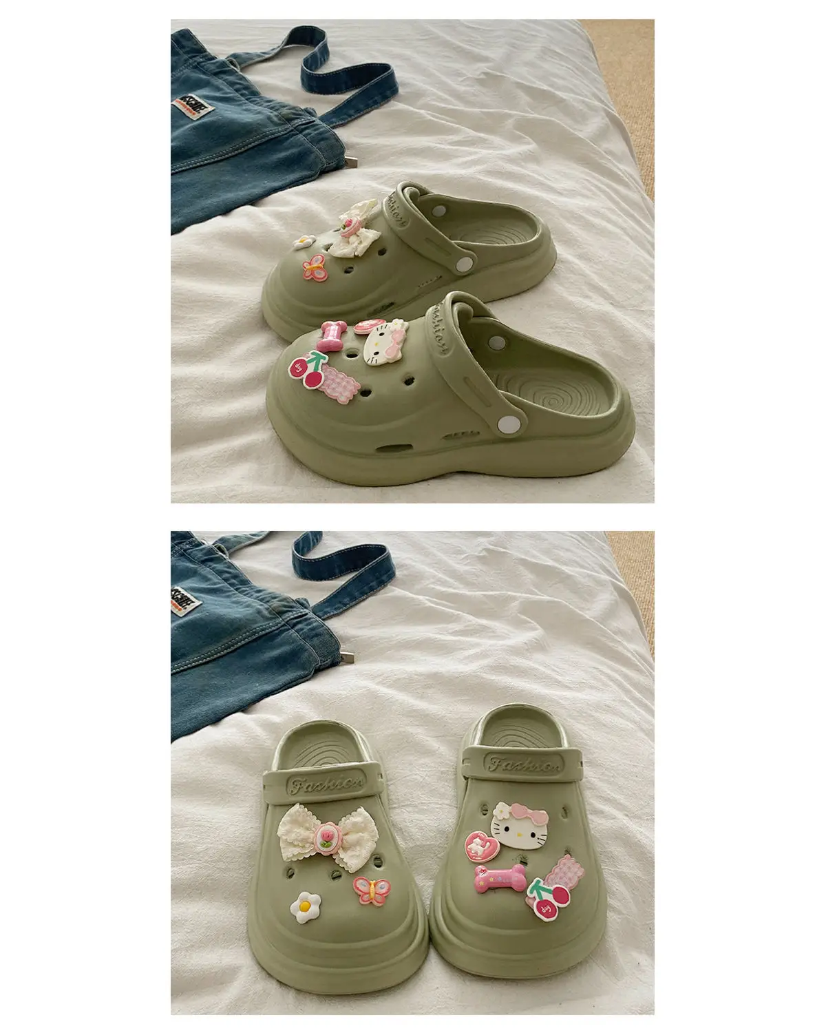 Women's Black Croc Bow Sandals with Embellished Decor — feature 25