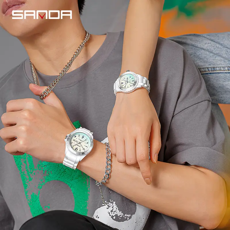 Sanda Blue Quartz Casual Watch with Double Calendar